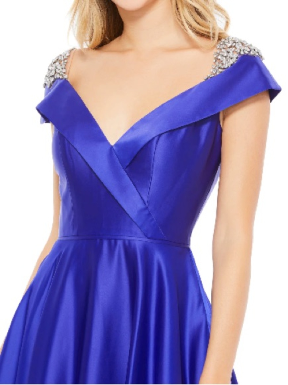 Mac Duggal Off Shoulder Satin Maxi Dress - Picture 3 of 3